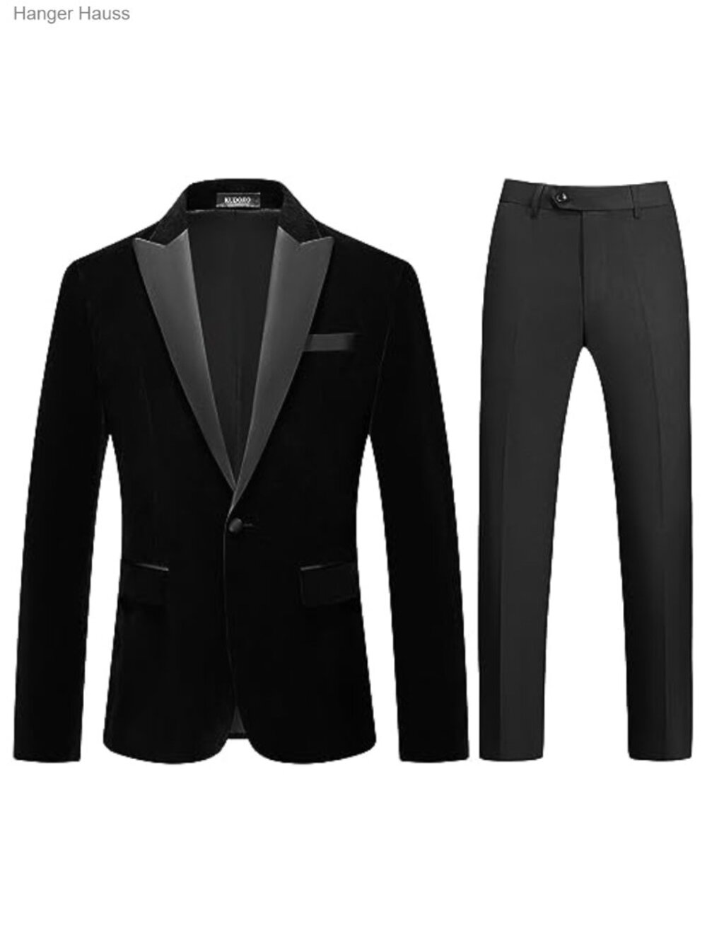 Velvet 2 Piece Slim Fit Suit Tuxedo Blazer Peaked Lapel One Button Wedding
